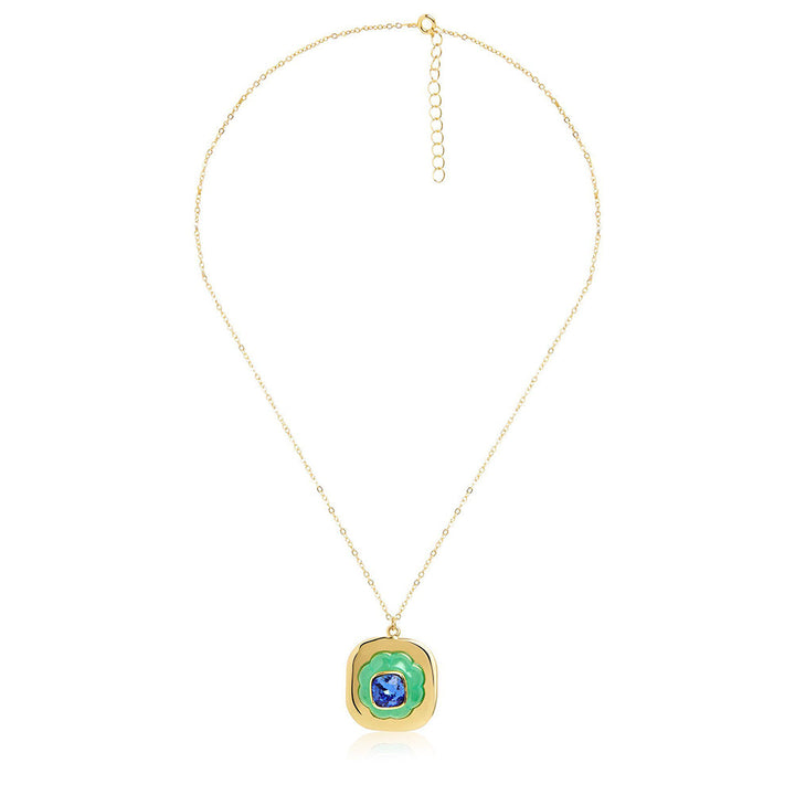 Isharya Aqua Cool Pendant in 18Kt Gold Plated Necklace