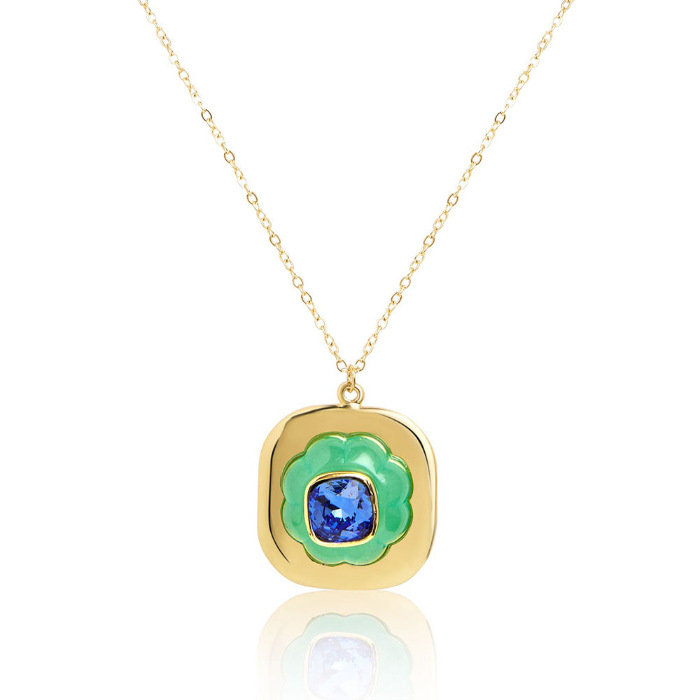 Isharya Aqua Cool Pendant in 18Kt Gold Plated Necklace