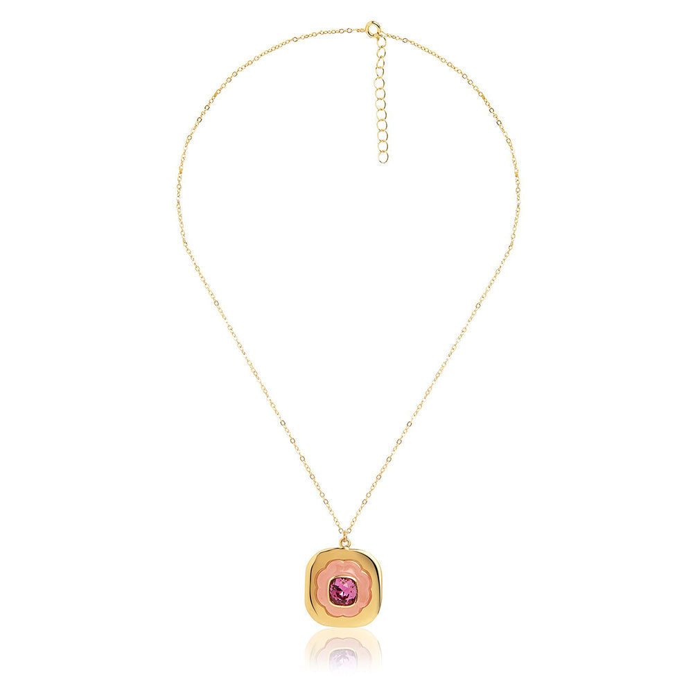 Isharya Think Pink Pendant in 18Kt Gold Plated Necklace