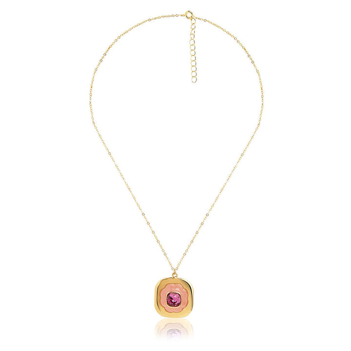 Isharya Think Pink Pendant in 18Kt Gold Plated Necklace