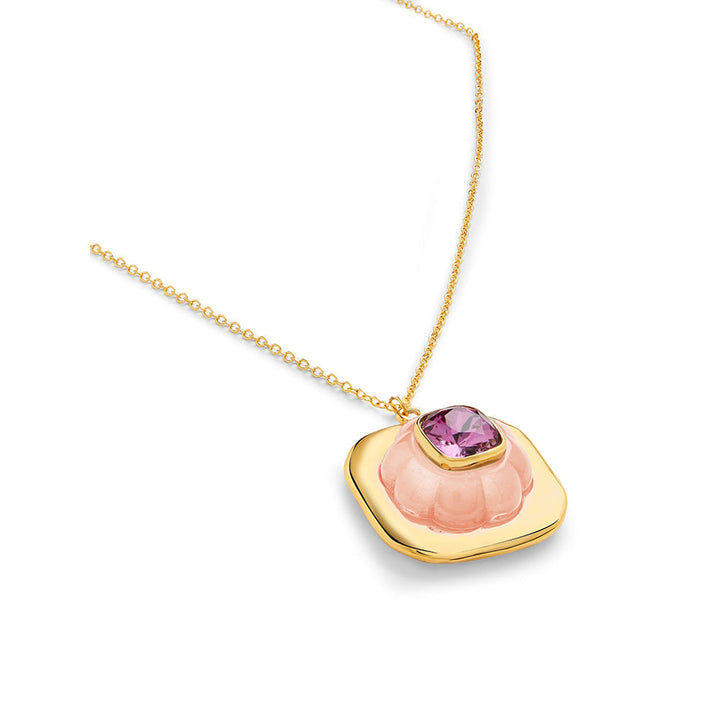 Isharya Think Pink Pendant in 18Kt Gold Plated Necklace