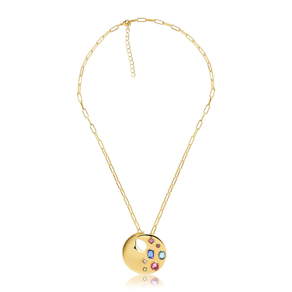 Isharya Multi-Color Peel in 18Kt Gold Plated Necklace