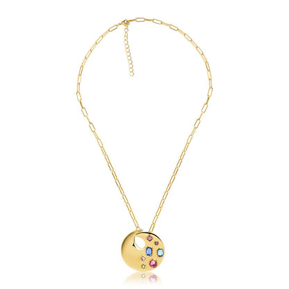 Isharya Multi-Color Peel in 18Kt Gold Plated Necklace