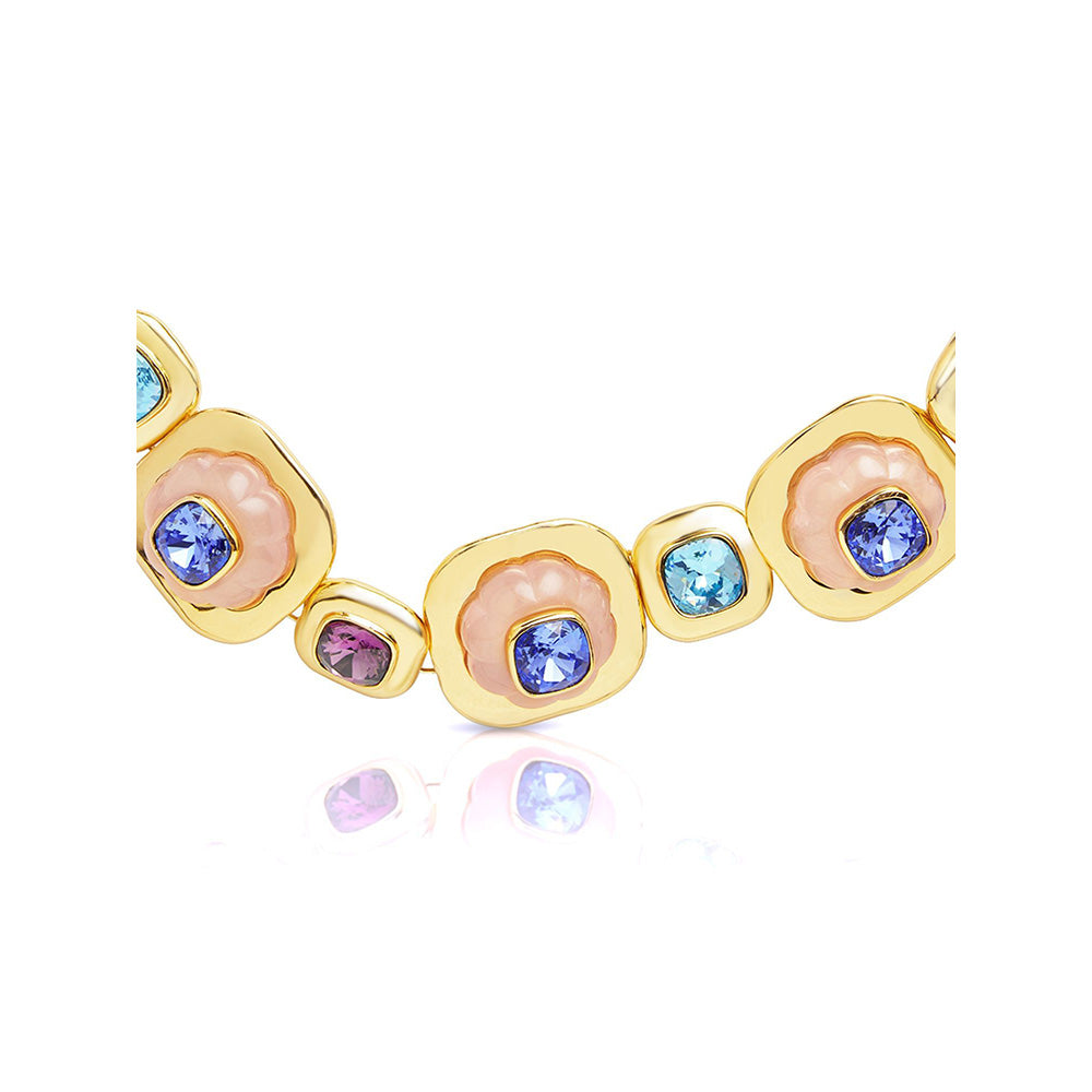 Isharya Multicolour Crystal in 18Kt Gold Plated Chokers