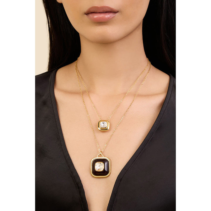 Isharya Layered Medallion in 18Kt Gold Plated Necklace