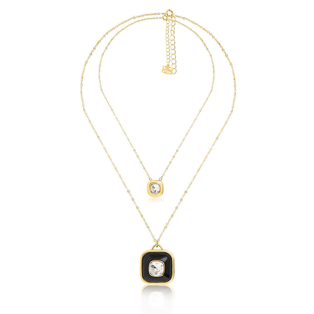 Isharya Layered Medallion in 18Kt Gold Plated Necklace