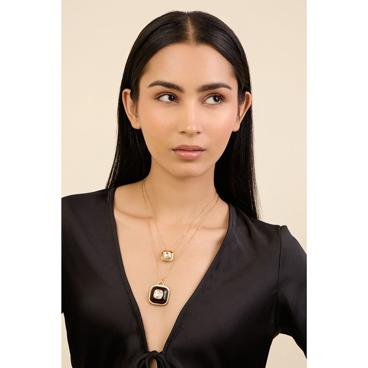 Isharya Layered Medallion in 18Kt Gold Plated Necklace