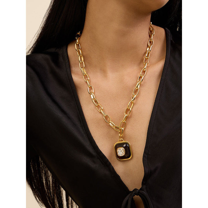 Isharya Medallion Chain Link in 18Kt Gold Plated Necklace