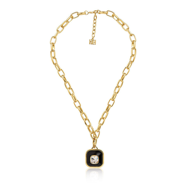 Isharya Medallion Chain Link in 18Kt Gold Plated Necklace