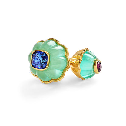 Isharya Blue Melon Statement in 18Kt Gold Plated Ring