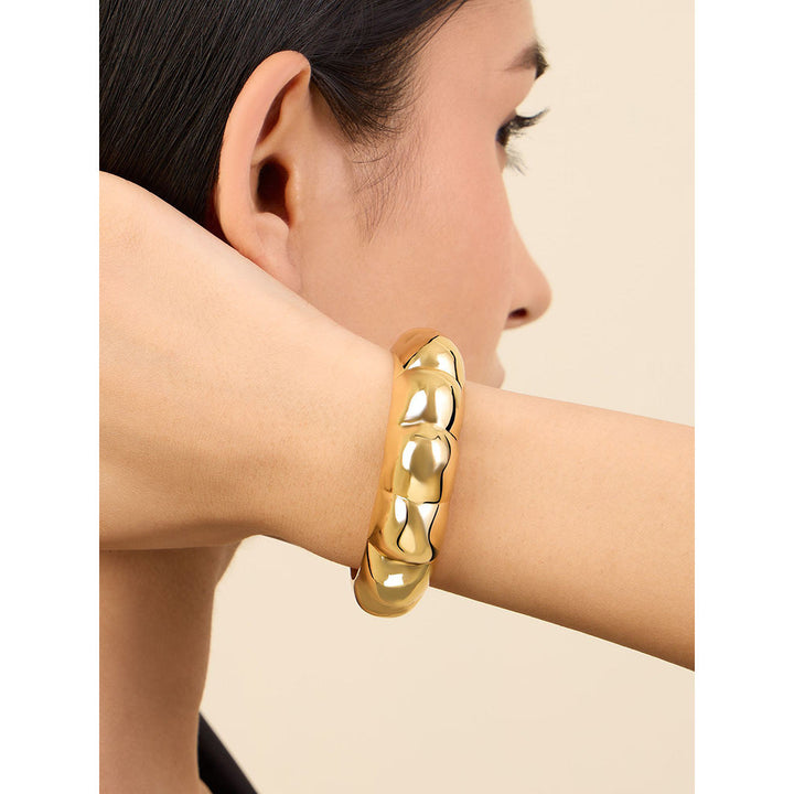 Isharya Gold Melon Cuff in 18Kt Gold Plated Bracelet