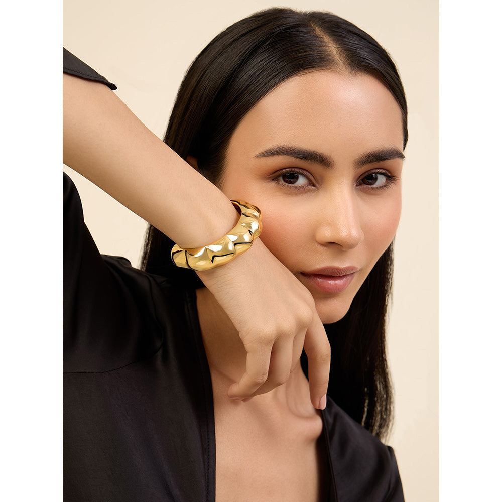 Isharya Gold Melon Cuff in 18Kt Gold Plated Bracelet