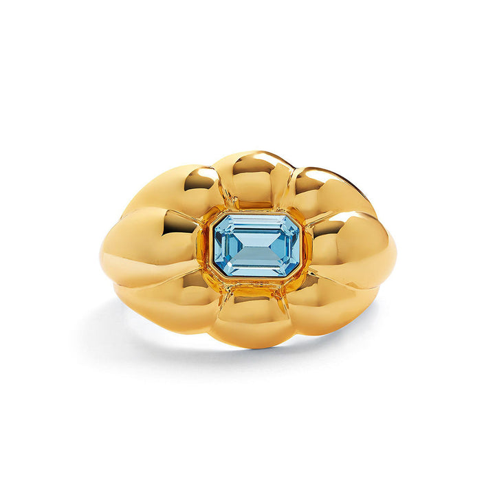 Isharya Aqua Blue Statement Cuff in 18Kt Blue Plated Bracelet