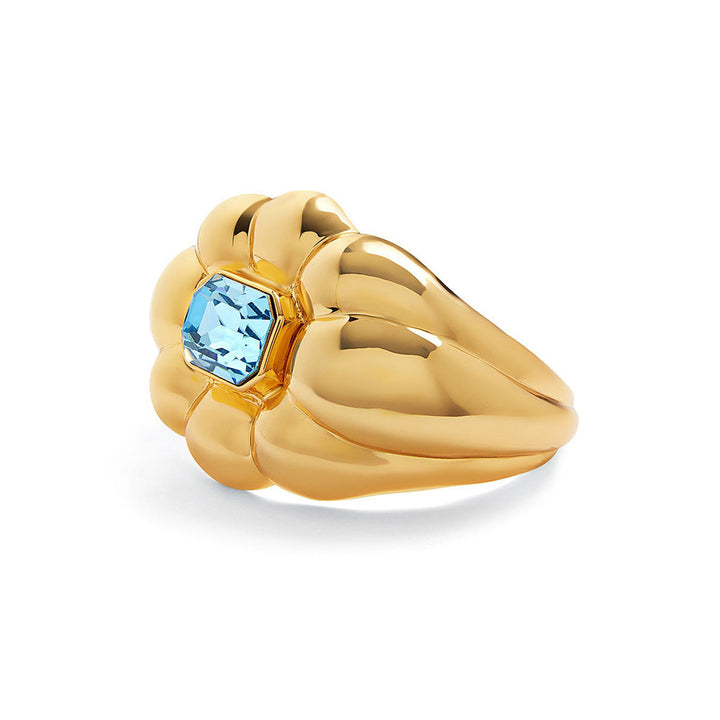 Isharya Aqua Blue Statement Cuff in 18Kt Blue Plated Bracelet