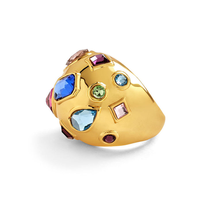 Isharya Crystal Statement in 18Kt Gold Plated Ring