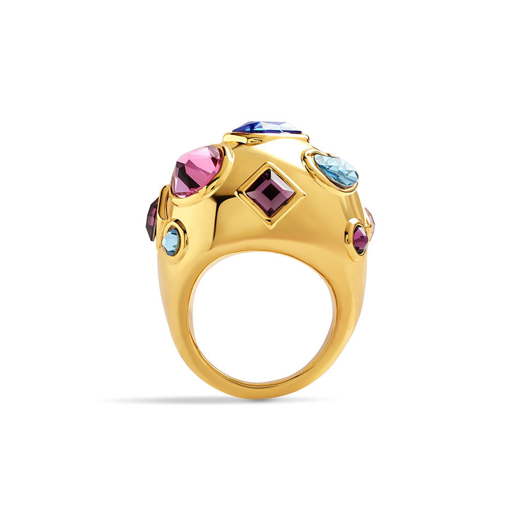 Isharya Crystal Statement in 18Kt Gold Plated Ring