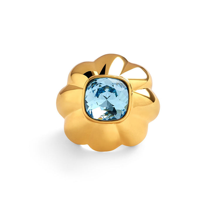 Isharya Aqua Mood Statement in 18Kt Gold Plated Ring