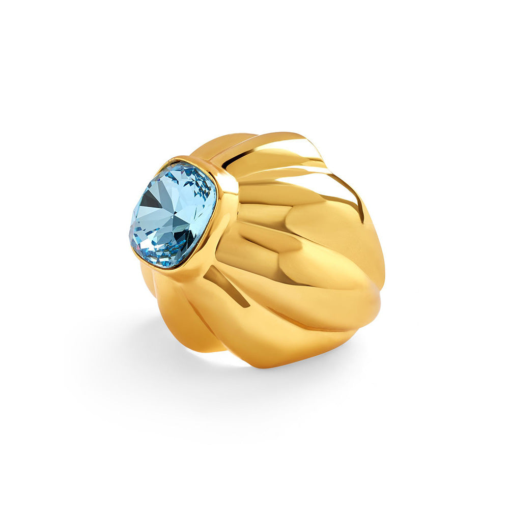 Isharya Aqua Mood Statement in 18Kt Gold Plated Ring