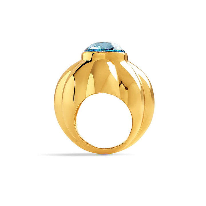 Isharya Aqua Mood Statement in 18Kt Gold Plated Ring