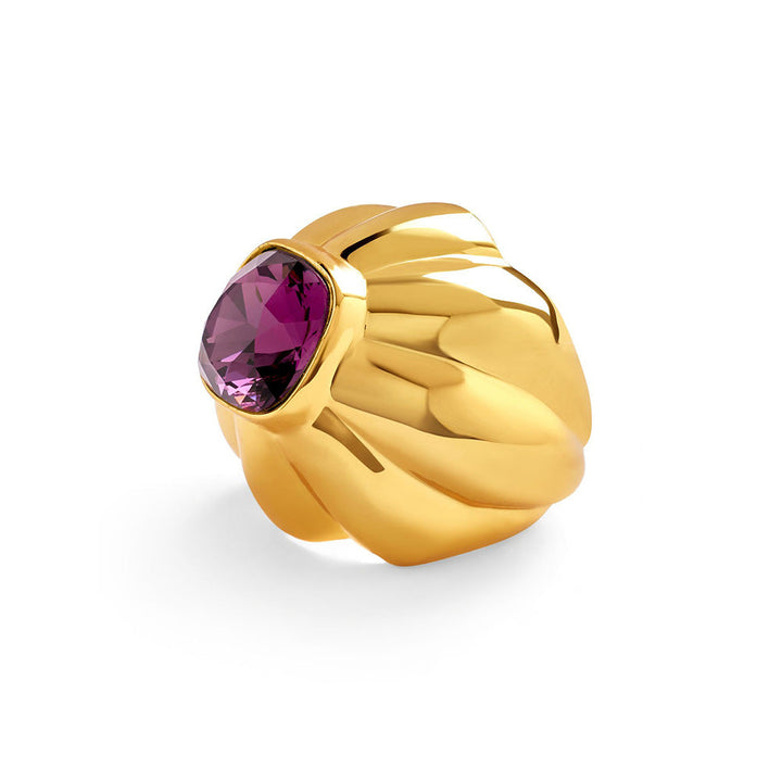 Isharya Pink Things Statement in 18Kt Gold Plated Ring