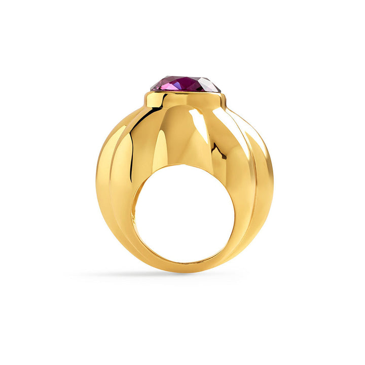 Isharya Pink Things Statement in 18Kt Gold Plated Ring