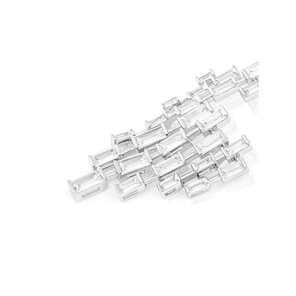 Isharya Abstract Chandelier Statement Earrings In Rhodium Plating