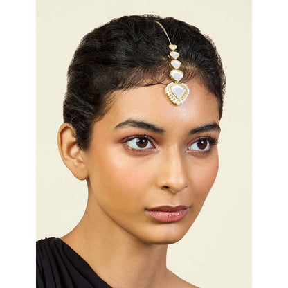 Isharya Mirror Boondein Maang Tikka In 18Kt Gold Plated
