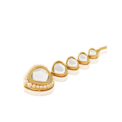 Isharya Mirror Boondein Maang Tikka In 18Kt Gold Plated