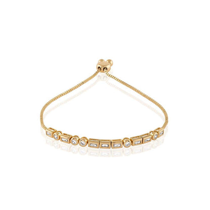 Isharya Summer Crystal Bolo Bracelet In 18Kt Gold Plated