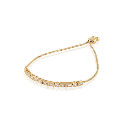 Isharya Summer Crystal Bolo Bracelet In 18Kt Gold Plated