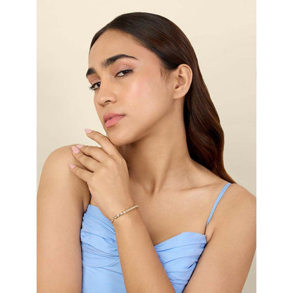 Isharya Summer Crystal Bolo Bracelet In 18Kt Gold Plated