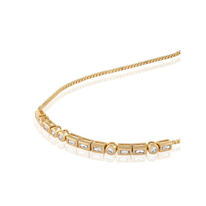 Isharya Summer Crystal Bolo Bracelet In 18Kt Gold Plated