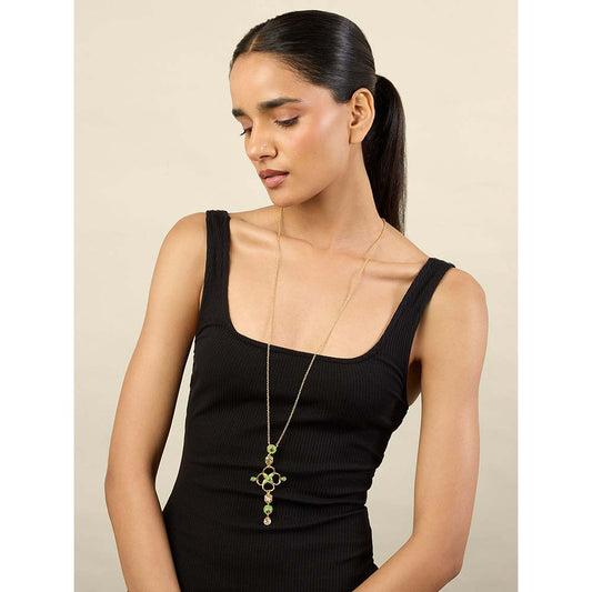 Isharya Multi-Color 18Kt Gold Plated Necklace