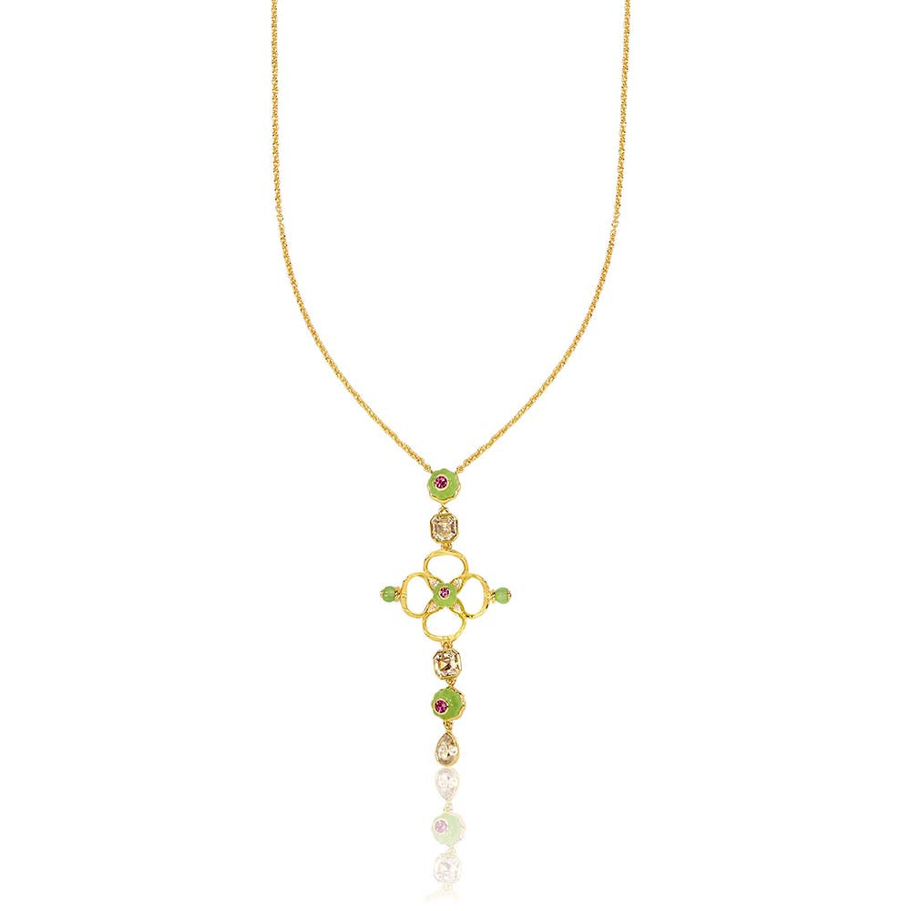 Isharya Multi-Color 18Kt Gold Plated Necklace
