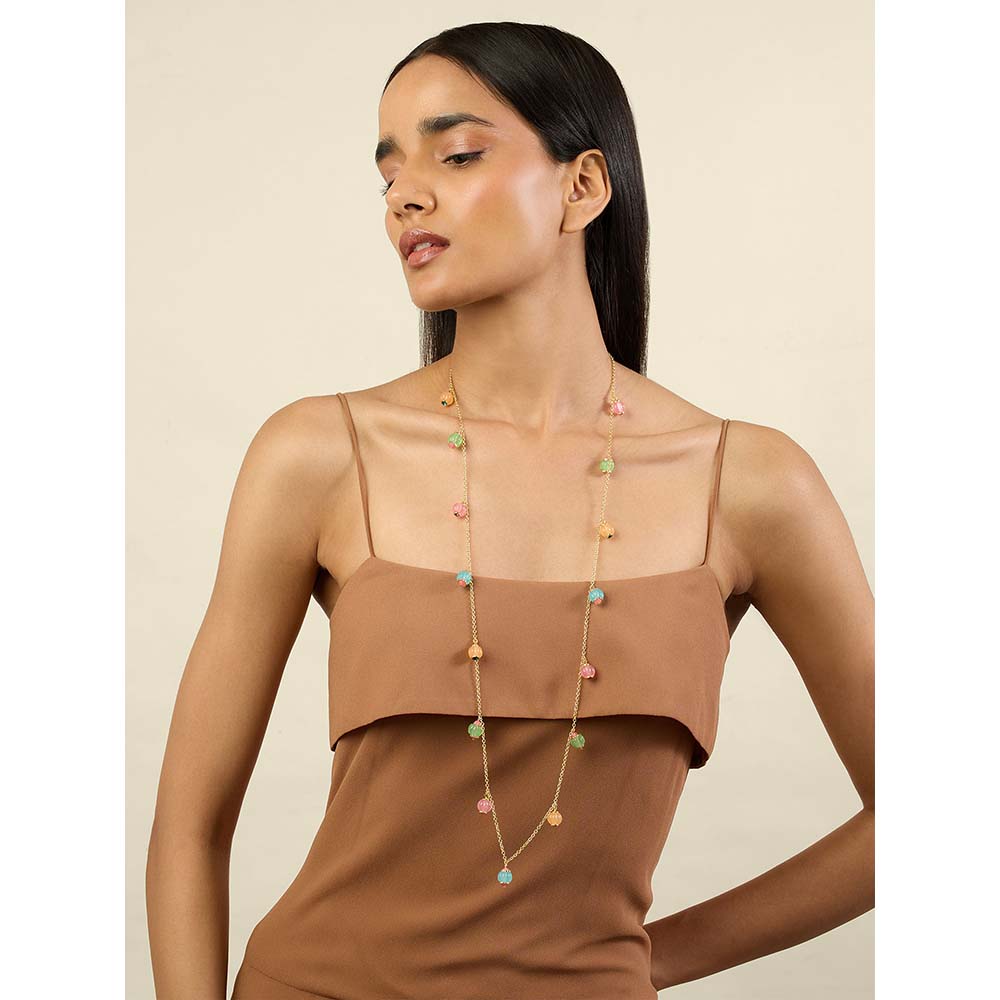 Isharya Whimsical Multi-Color Garden 18Kt Gold Plated Long Necklace