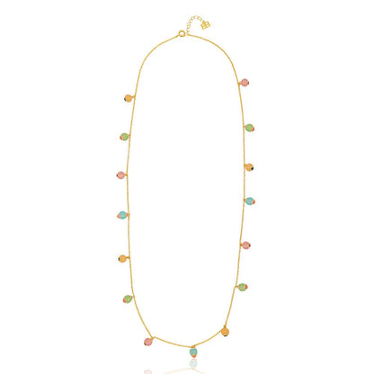 Isharya Whimsical Multi-Color Garden 18Kt Gold Plated Long Necklace