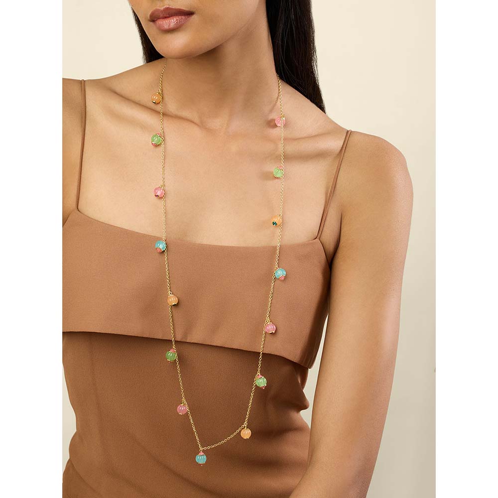 Isharya Whimsical Multi-Color Garden 18Kt Gold Plated Long Necklace
