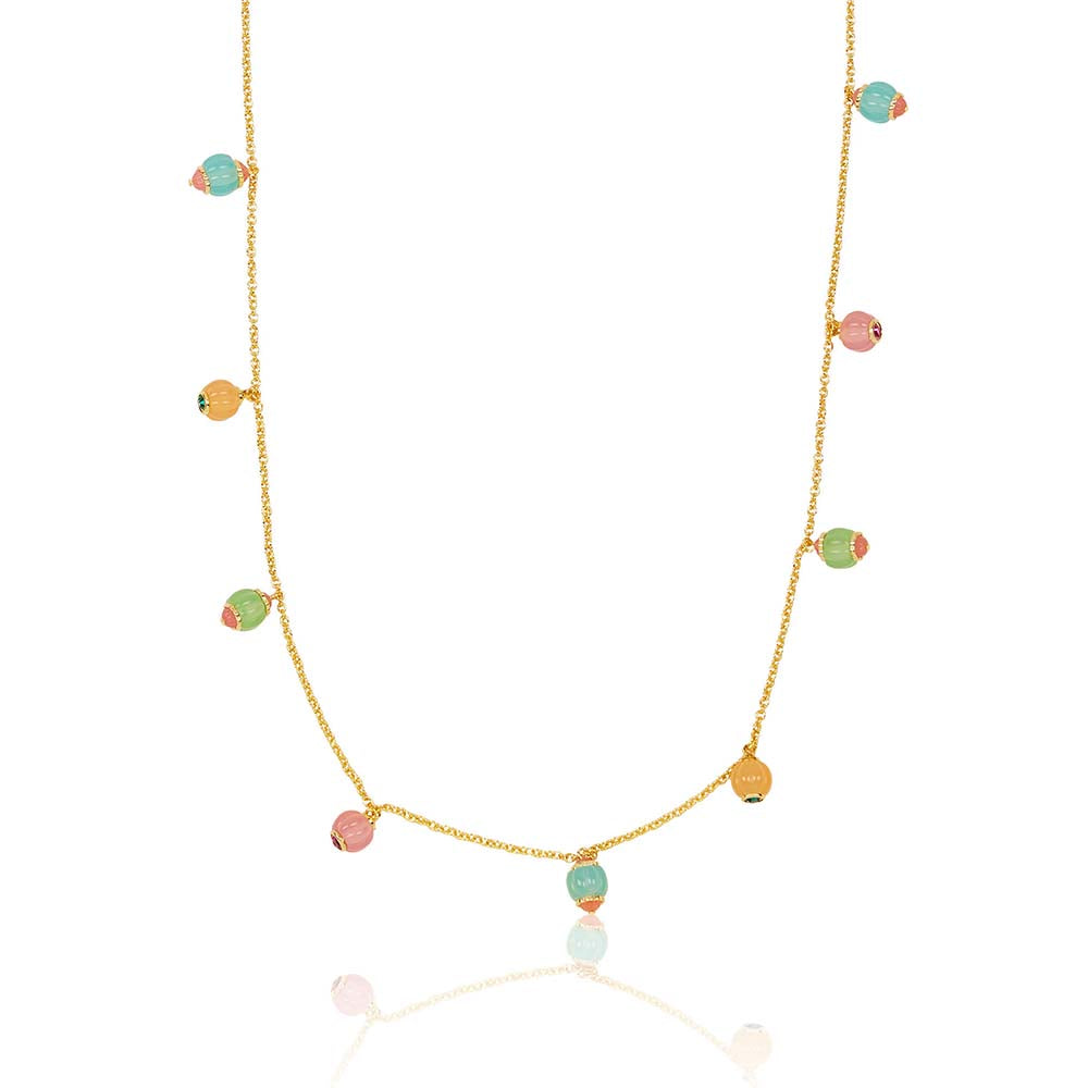 Isharya Whimsical Multi-Color Garden 18Kt Gold Plated Long Necklace