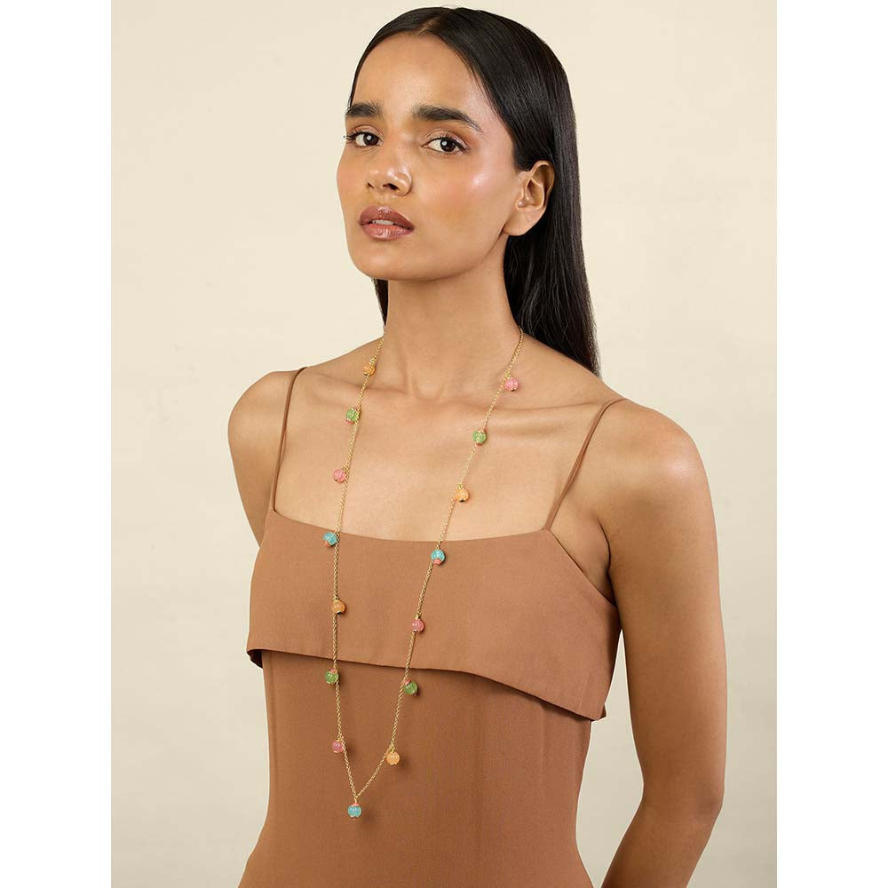 Isharya Whimsical Multi-Color Garden 18Kt Gold Plated Long Necklace