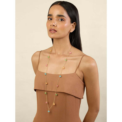 Isharya Whimsical Multi-Color Garden 18Kt Gold Plated Long Necklace