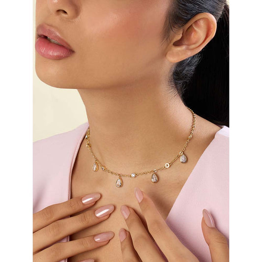 Isharya 18KT Gold Plated White Starlight Stationed Necklace