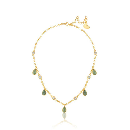 Isharya 18KT Gold Plated Green Verdant Vision Necklace