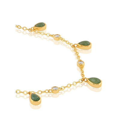 Isharya 18KT Gold Plated Green Verdant Vision Necklace