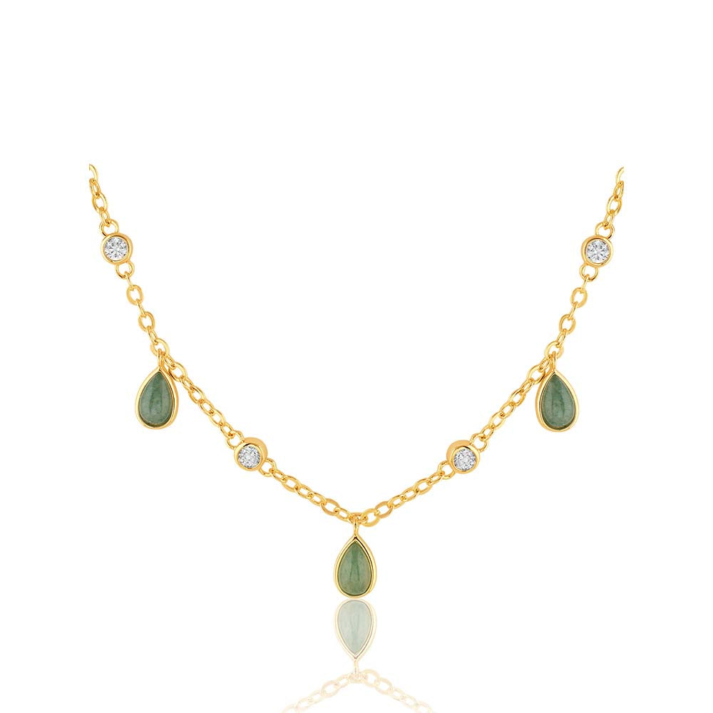 Isharya 18KT Gold Plated Green Verdant Vision Necklace
