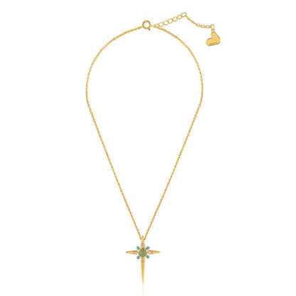 Isharya Green 18KT Gold Plated Sacred Prism Necklace