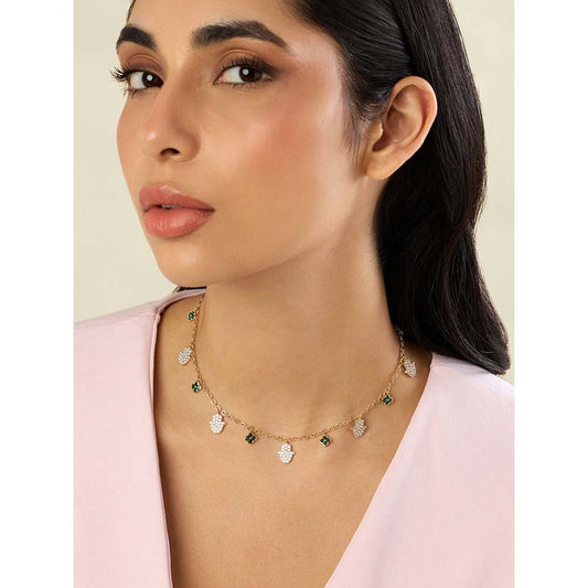 Isharya Multi-Color 18KT Gold Plated Guardian Glow Necklace