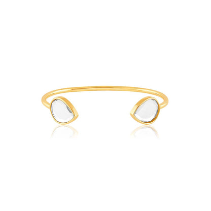 Isharya Dew Drop Mirror Slim Cuff 18Kt Gold Plated