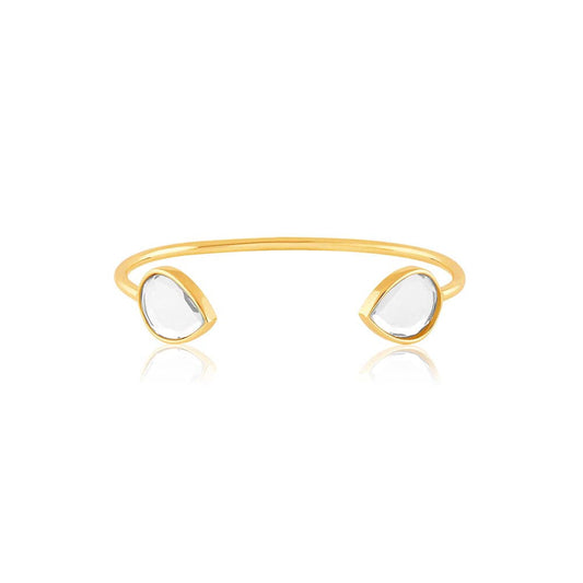 Isharya Dew Drop Mirror Slim Cuff 18Kt Gold Plated