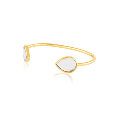 Isharya Dew Drop Mirror Slim Cuff 18Kt Gold Plated
