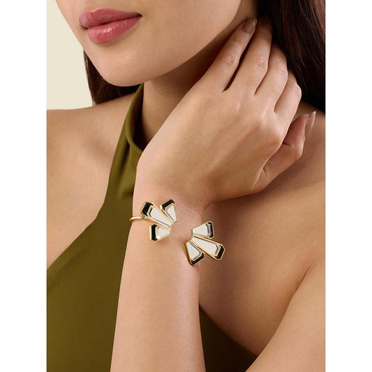 Isharya Ayaana Delicate Mirror Open Cuff 18Kt Gold Plated